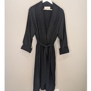 Telegraph Hill Robe Terry Lined Seersucker Modern Minimalist Luxury Spa - Size M